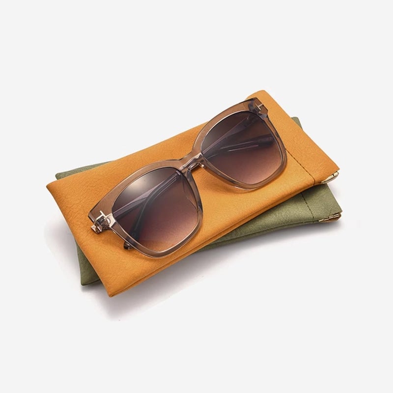 Ldirect 3 Pack Leather Eyeglasses Cases PU Soft Sunglasses Pouch Squeeze Top Portable Glasses Cases for Men Women - Image 4
